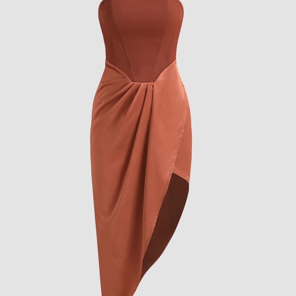 Brand new!!!Strapless asymmetrical hem